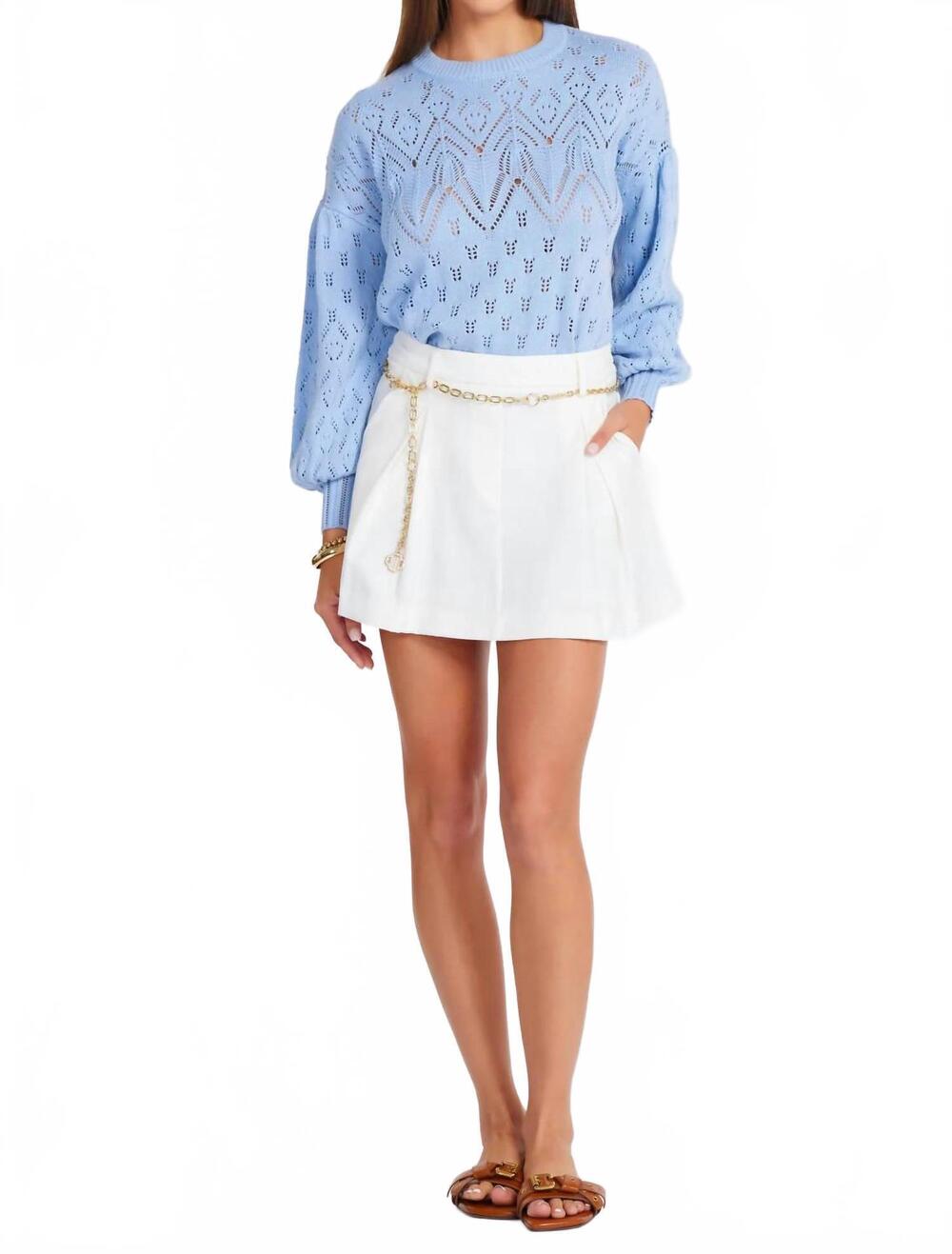 NEW BISHOP + YOUNG favorite pointelle sweater in sea